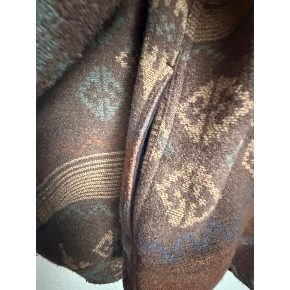 Jachs New York Mens Wool Blend Southwestern Shirt Jacket Brown Geometric Large - Picture 8 of 10